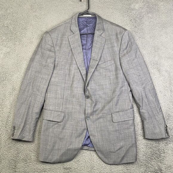 Peter Millar Blazer Mens 44R Gray Wool Sport Coat Made in Canada Classic Suit - Picture 1 of 13